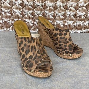 Michael Kors fabulous leather animal print wedges